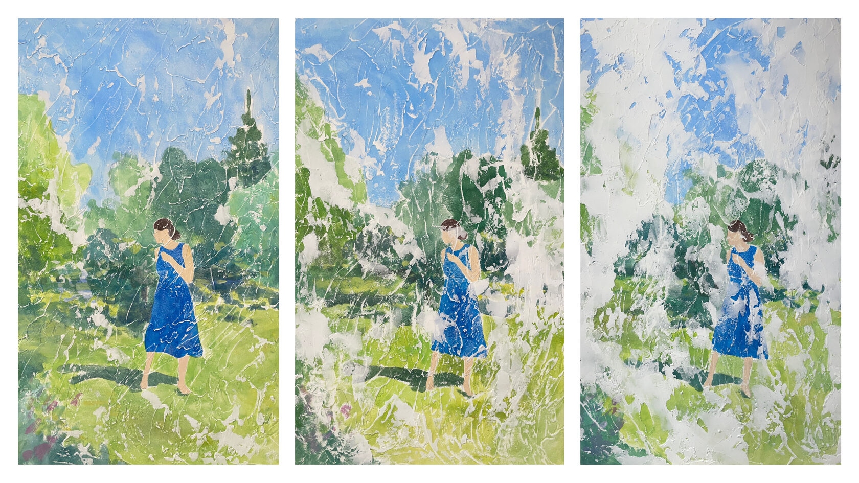 В синем платье